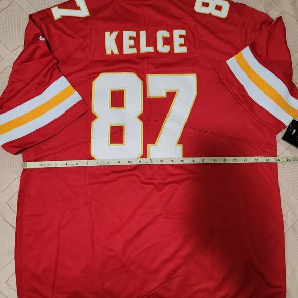 Travis Kelce #87 Kansas City Chiefs Red Jersey Mens Size X- Large - Picture 1 of 2